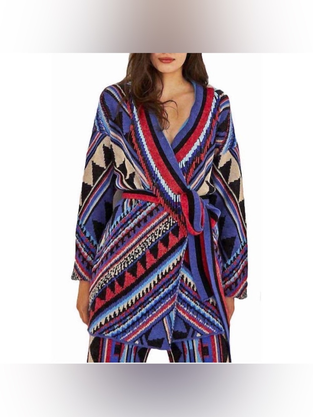NWT Farm Rio Julie Stripe Beaded Cardigan Sweater